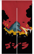 Cartoon Dinosaur Japanese Noren Curtain 33.5×59in for Bedroom Gaming Room Decor