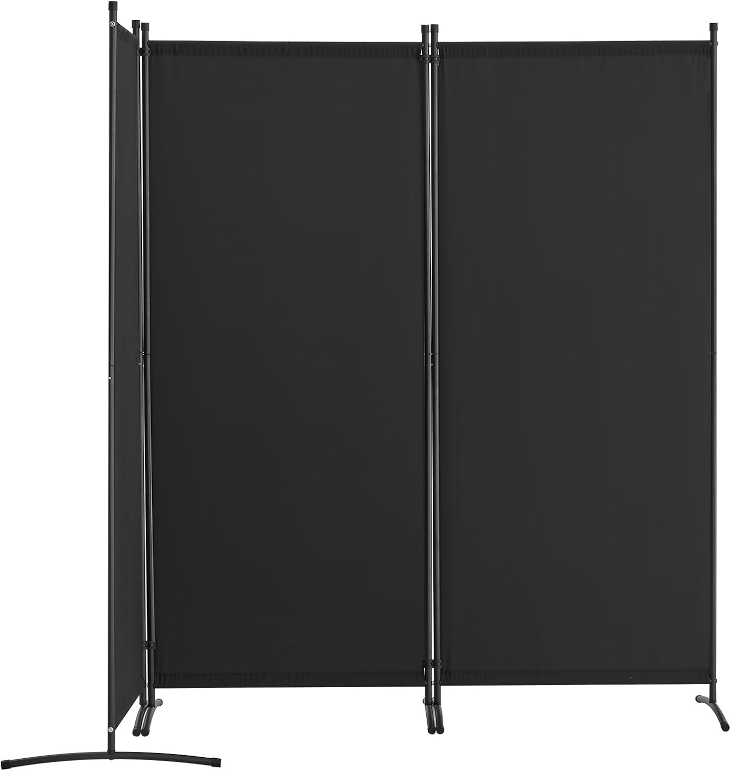 Black 3 Panel Fabric Freestanding Folding Privacy Room Divider