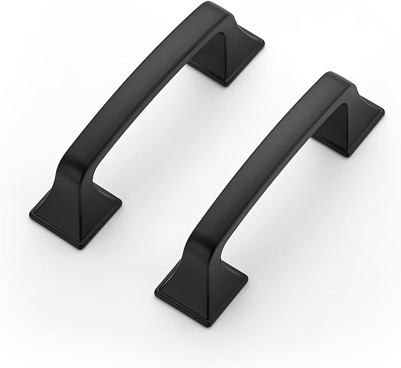 5Pack Matte Black 3in Square Arch Cabinet Drawer Pulls Hardware