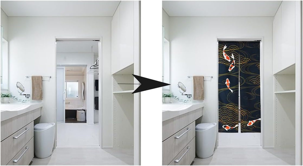 Japanese Style Nishiki Carp Printed Noren Doorway Curtain Pattern1