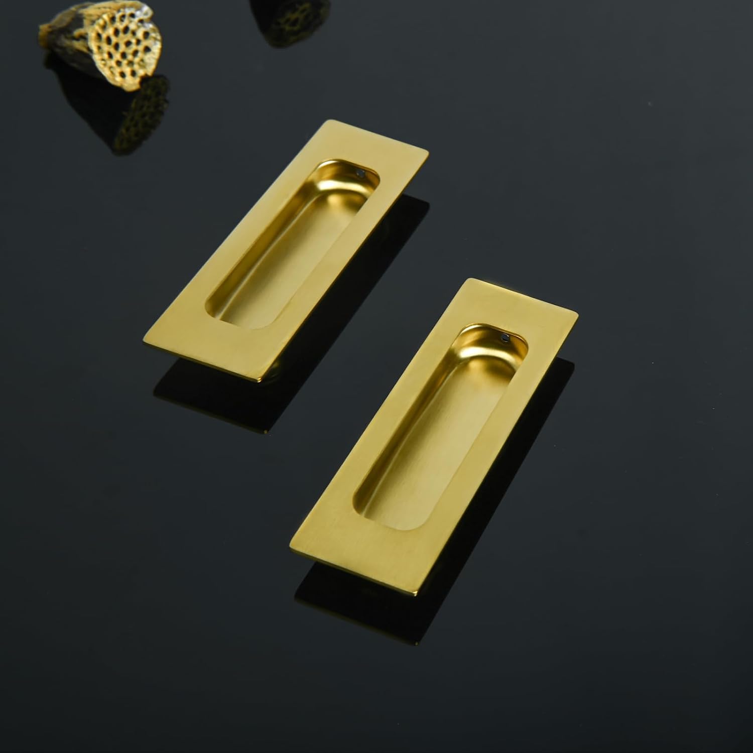 2Pack Brushed Gold 4.75in Recessed Sliding Door Finger Pulls