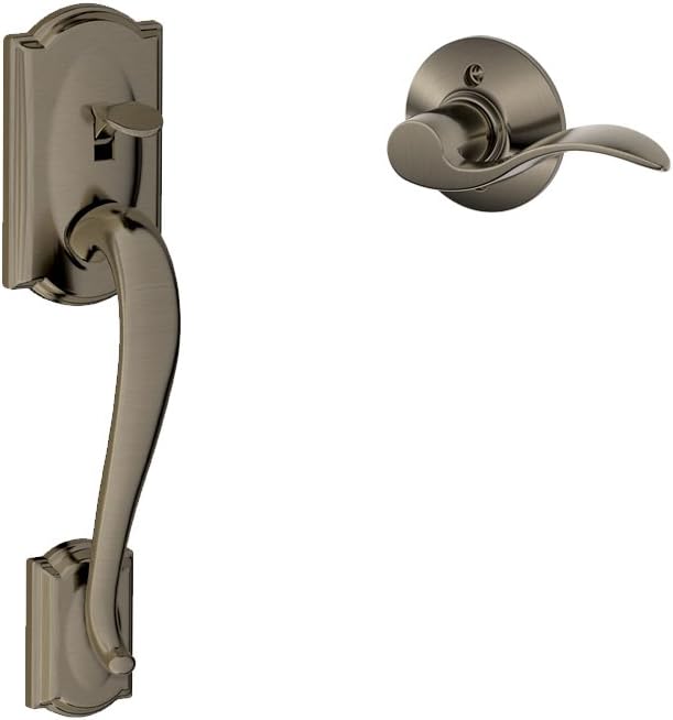 Bright Brass Camelot Entry Handleset with Georgian Knob