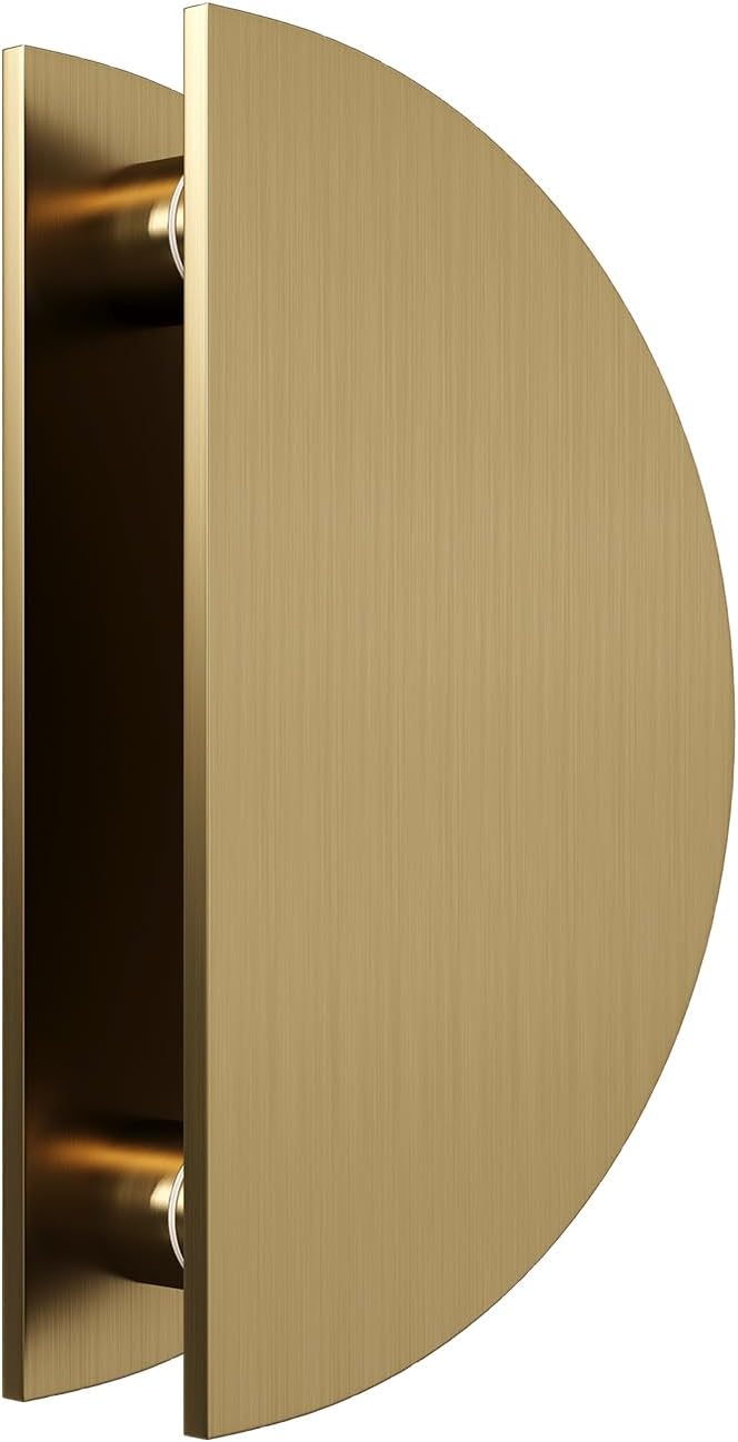 Gold Half-Round Double-Sided Aluminum Glass Barn Door Pull Handle 7.9in