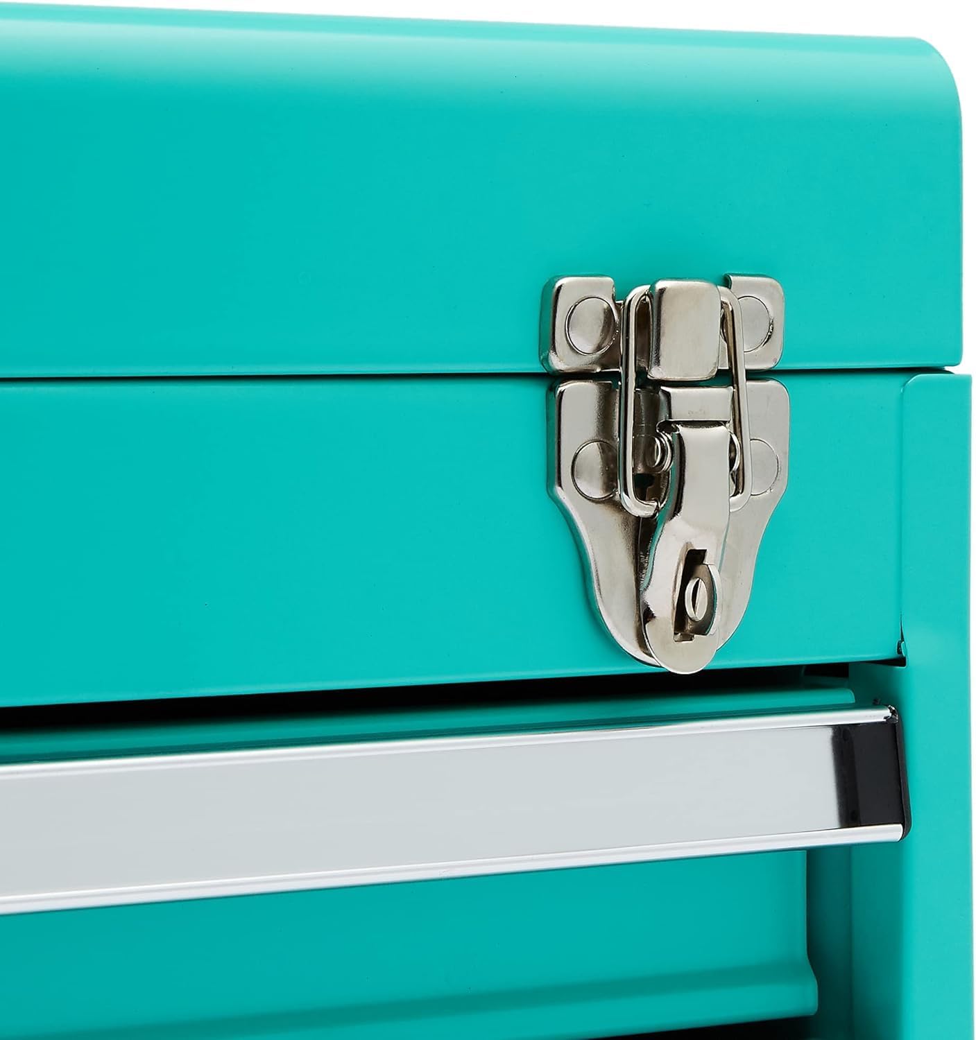 Basics Turquoise 18.1in Metal Tool Chest with Drawers Powder Coated Storage Box