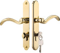 Polished Gold Storm Door Handle Replacement Set for Pella with Lock Cylinder