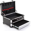 Silver Hard Carry Tool Box with Drawers Storage Organizer Case