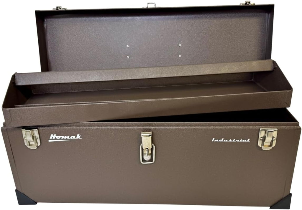 Homak 24-Inch Industrial Steel Toolbox, Brown Wrinkle Powder Coat