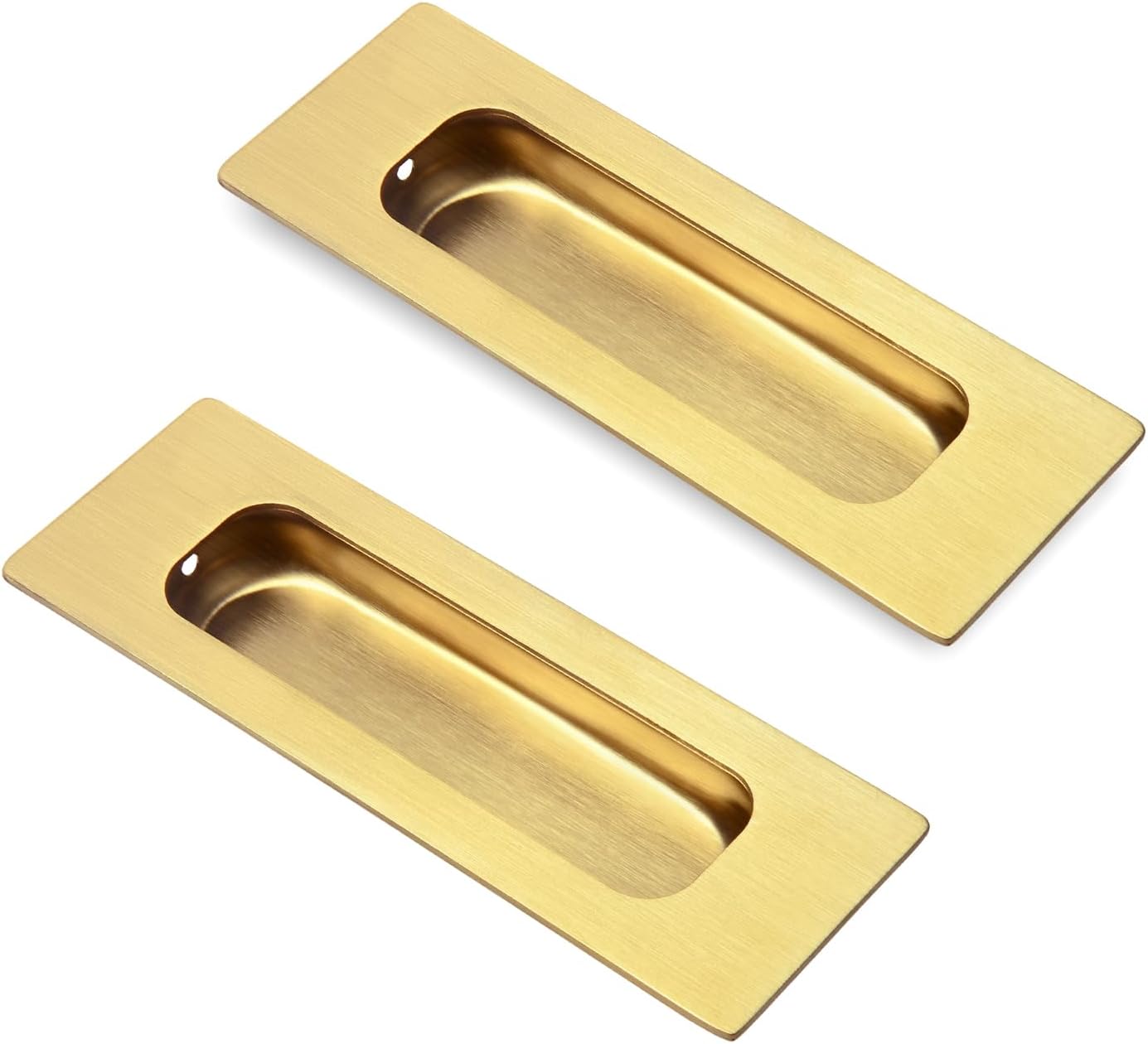2Pack Brushed Gold 4.75in Recessed Sliding Door Finger Pulls