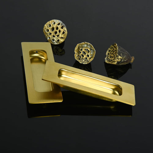 2Pack Brushed Gold 4.75in Recessed Sliding Door Finger Pulls