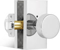 Polished Chrome Lockable Privacy Round Door Knobs for Bedroom Bathroom