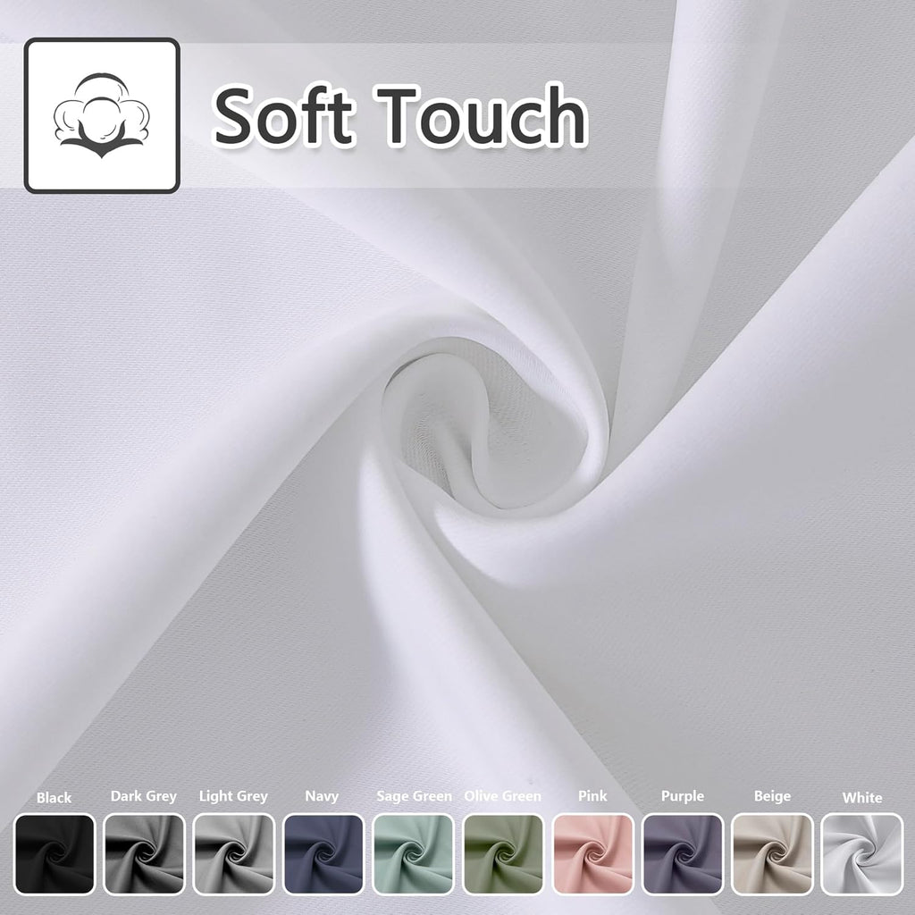 White Grommet Blackout Thermal Door Curtain 25"W×80"L Single Panel