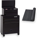 Black 26in 5-Drawer Rolling Tool Chest Combo with Drawer Liner