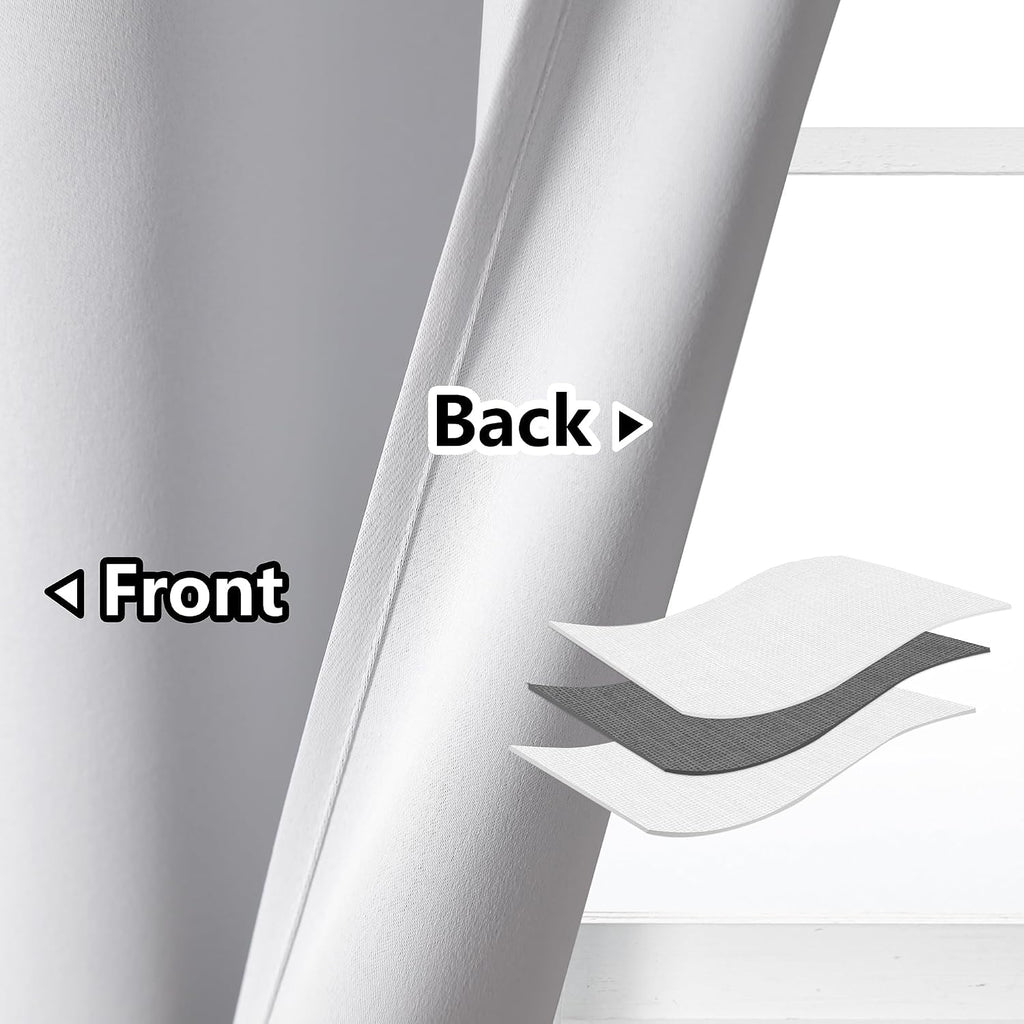 White Grommet Blackout Thermal Door Curtain 25"W×80"L Single Panel