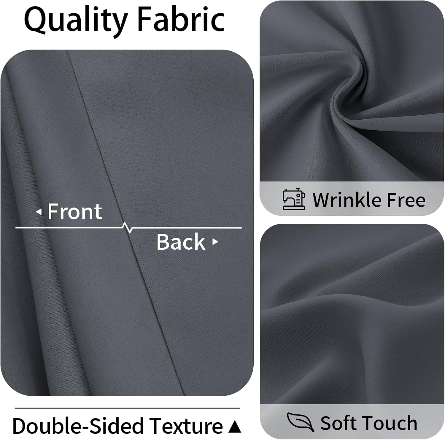 Gray Magnetic Room Darkening Closet Curtain 42×80in with Rod for Bedroom Hallway