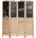 4 Panel 5.7FT Folding Privacy Divider with Chalkboard Panels