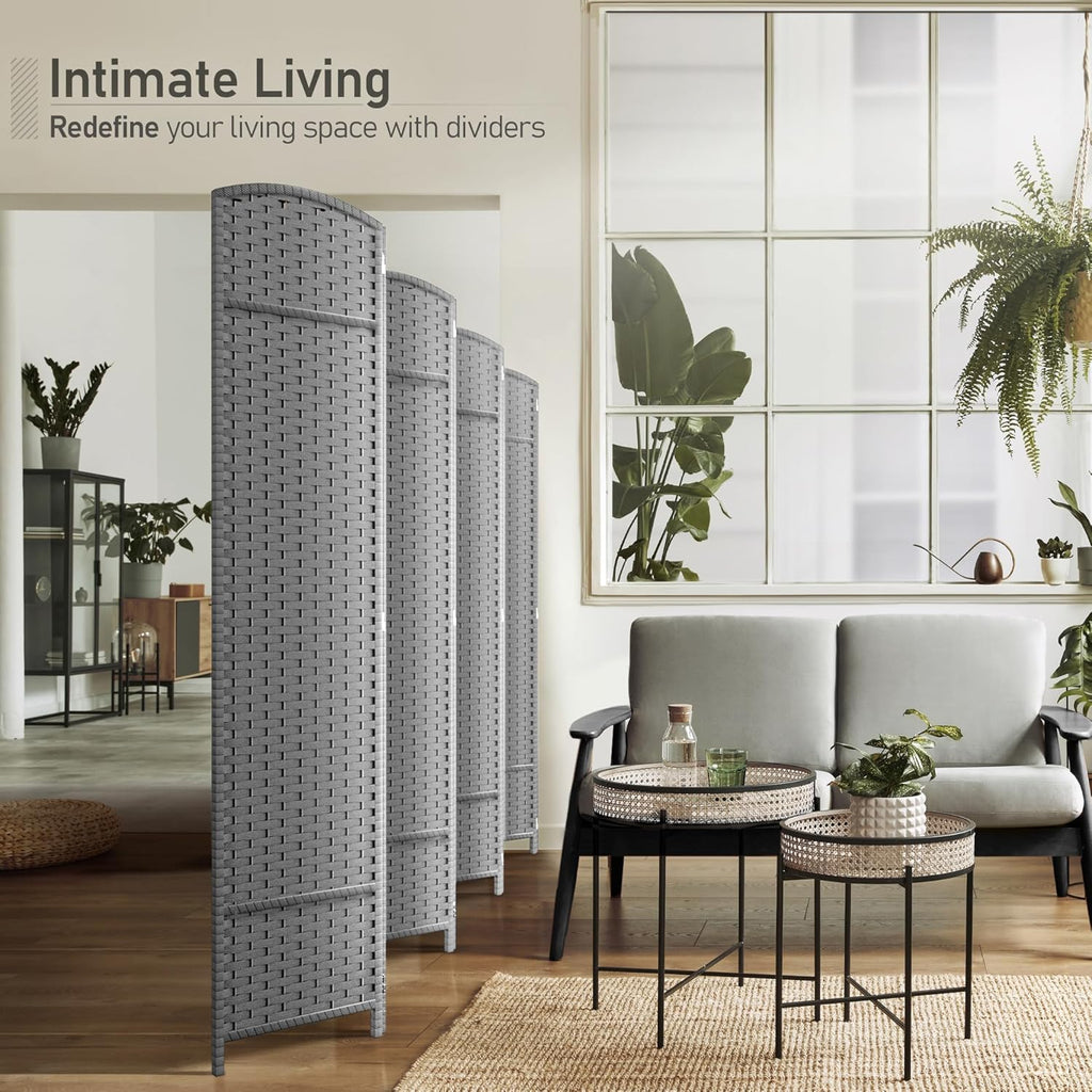 8 Panel 6FT Hand-Woven Mesh Double Hinged Privacy Room Divider