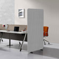 Gray 65×29in Steel Frame Fabric Freestanding Privacy Office Partition Panel