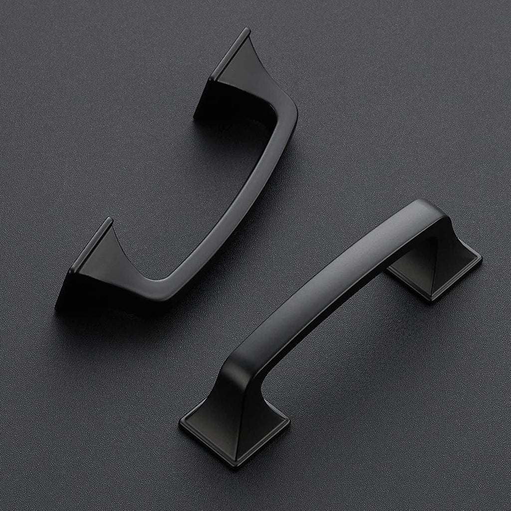 5Pack Matte Black 3in Square Arch Cabinet Drawer Pulls Hardware