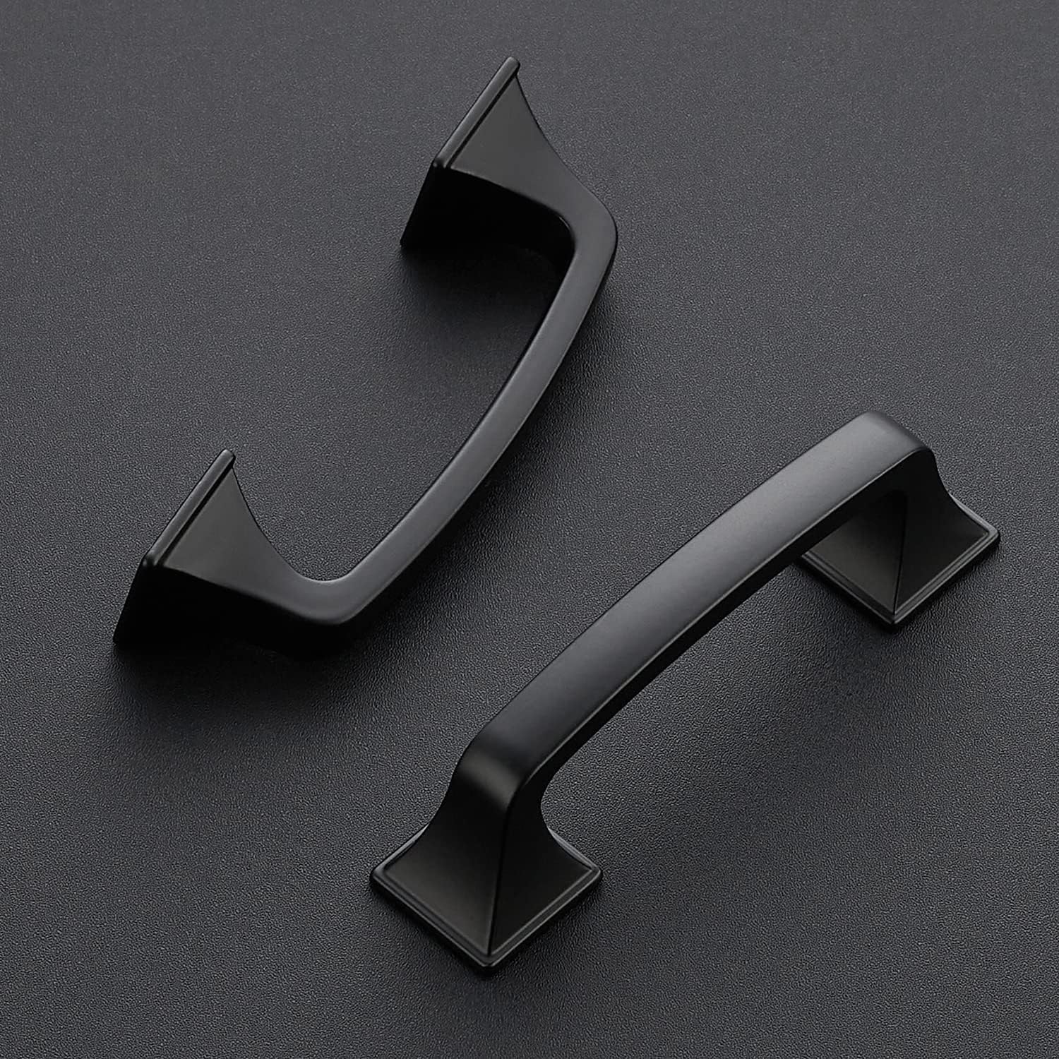 5Pack Matte Black 3in Square Arch Cabinet Drawer Pulls Hardware
